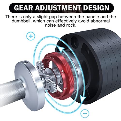 Adjustable Dumbbell Set,Fast Adjustable Weights Dumbbells Set,50lbs Black Dumbbell