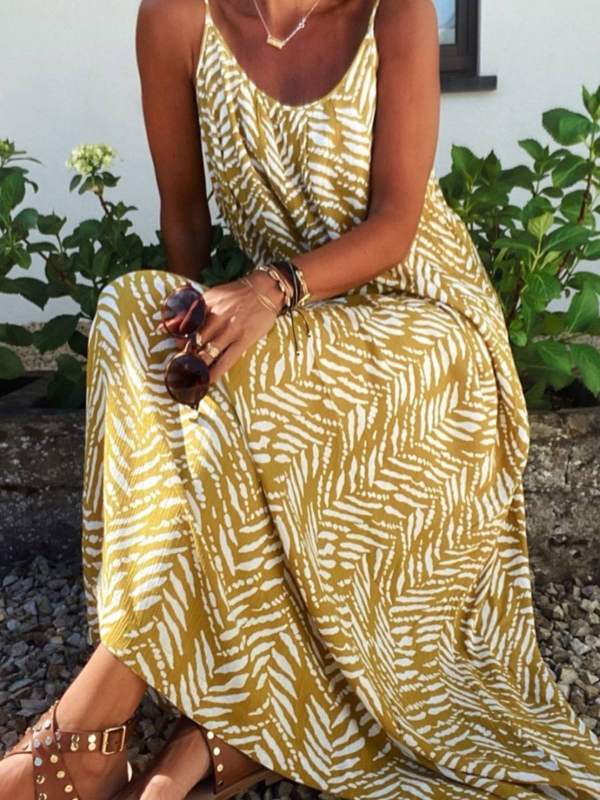 Graphic Holiday Spaghetti Dresses