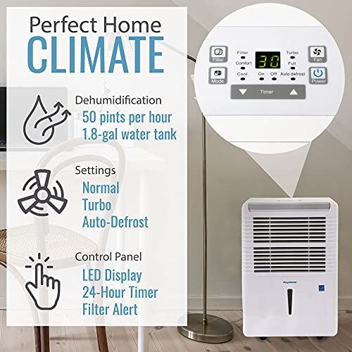 Keystone 50 Pint Dehumidifier with Electronic Controls, KSTAD504D