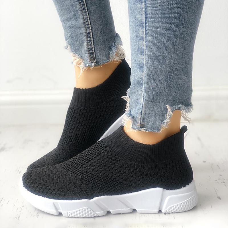 White All Season Elastic Cloth Sneaker