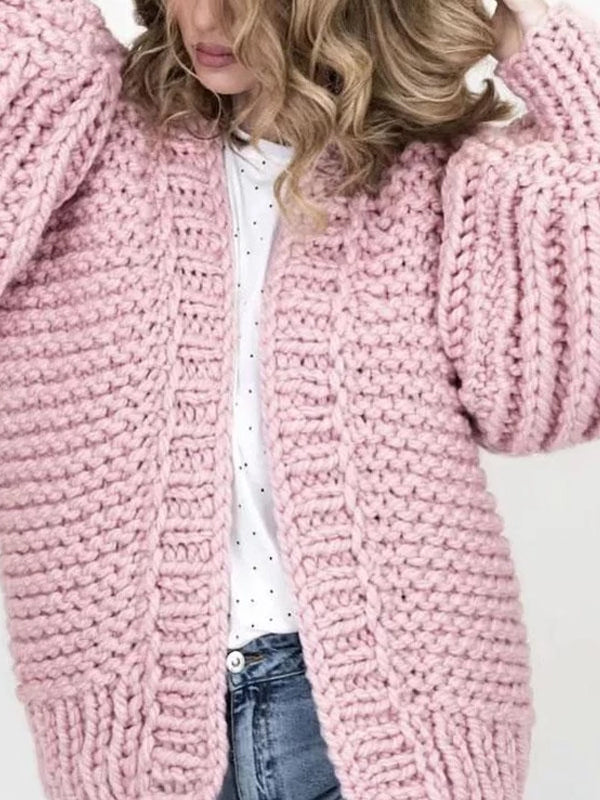 Fashion Casual Loose Puff Sleeves Cardigan