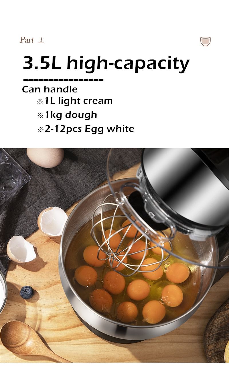 Kneader Electric Dough Mixer Multifunction Desktop 6 Speed Electric Mixer