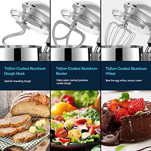Electric Kitchen Mixer With Dough Hook, Beater & Egg Whisk, Dishwasher Safe