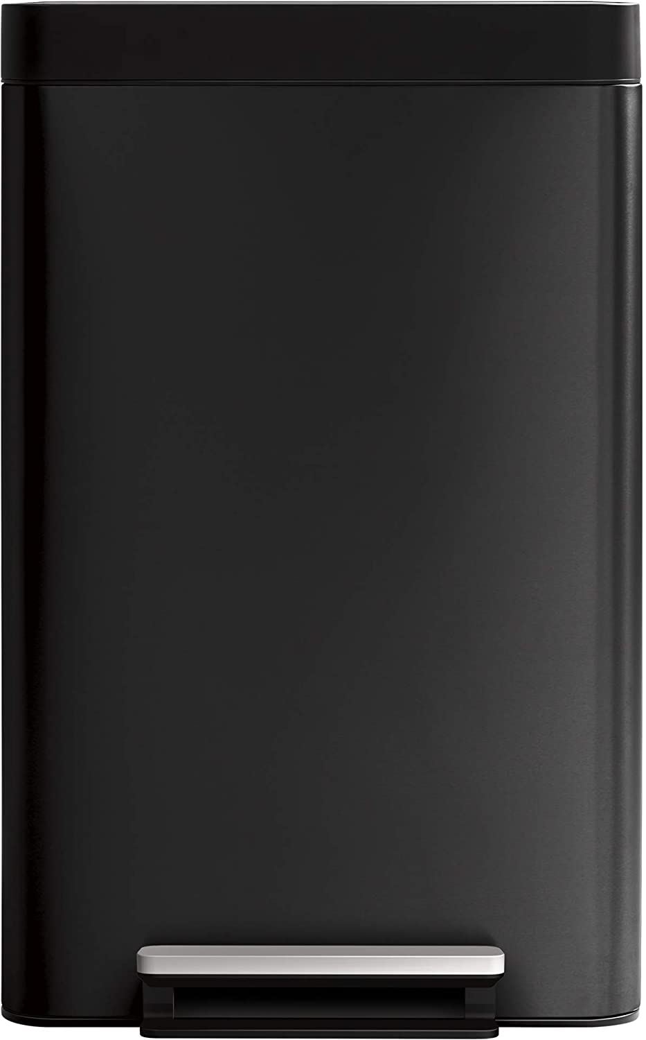 Kohler K-20956-BST Dual Compartment Step Trash Can, Liner, Black Stainless