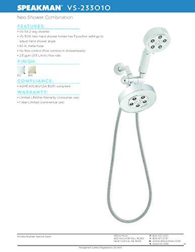 Neo Combination Multi Function Shower Head and Hand Shower wi, Brushed Nickel