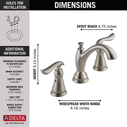 Bathroom Faucet Brushed Nickel, Bathroom Faucet 3 Hole, Diamond Seal Technology