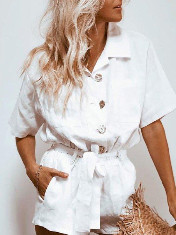 Holiday Half Sleeve One-Pieces With Belt