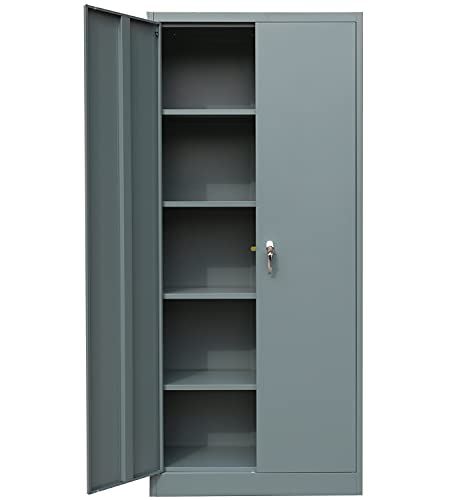 Metal Storage Cabinet w/ 2 Doors & 4 Shelves for Office/70.86鈥测?H x 31.5鈥测?W x 15.75鈥测?D