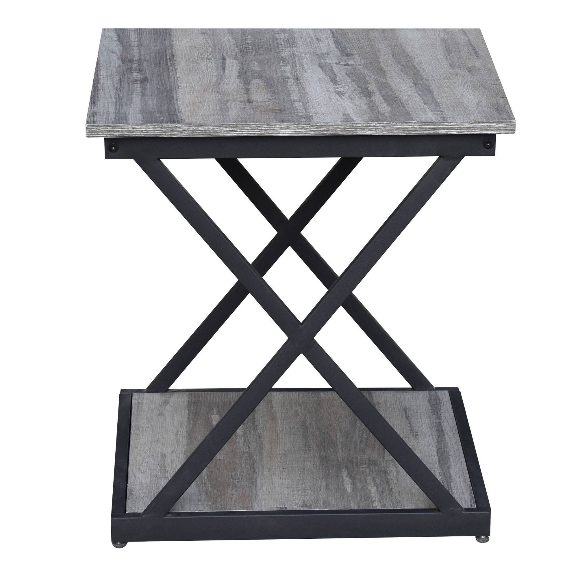 Carolina Classics Stella Metal Side Table in Gray and Black