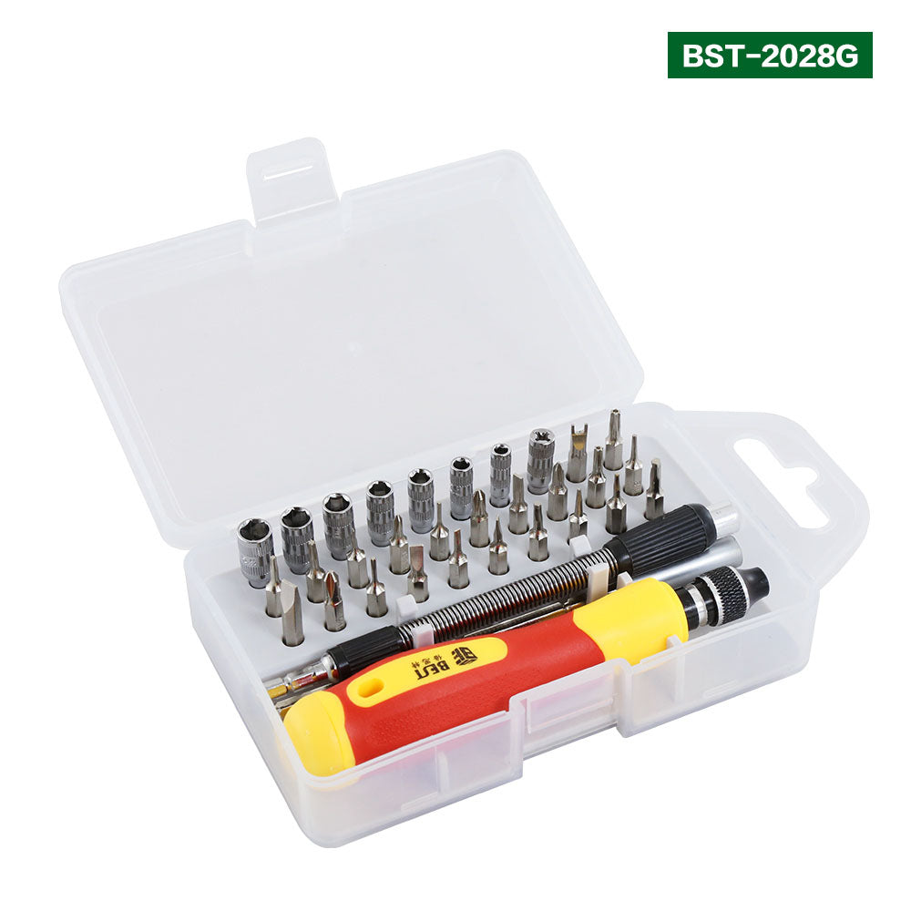 BST-2028G 33 in 1 Interchangeable Screwdriver Set Precision Magnetic Screwdriver Kit Repair Tools for Laptops Mobile Devices
