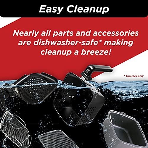 6-Quart Air Fryer with App Recipes (Black) Includes Basket Divider