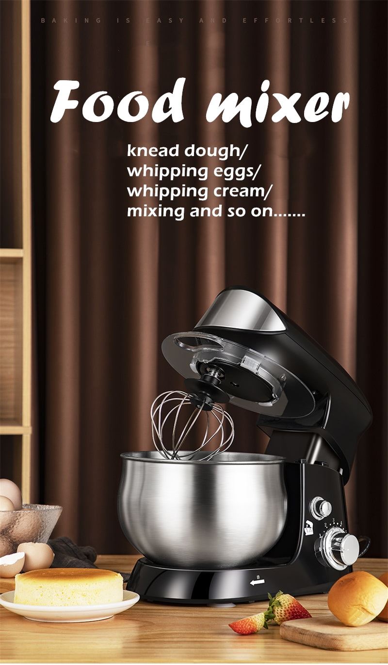 Kneader Electric Dough Mixer Multifunction Desktop 6 Speed Electric Mixer