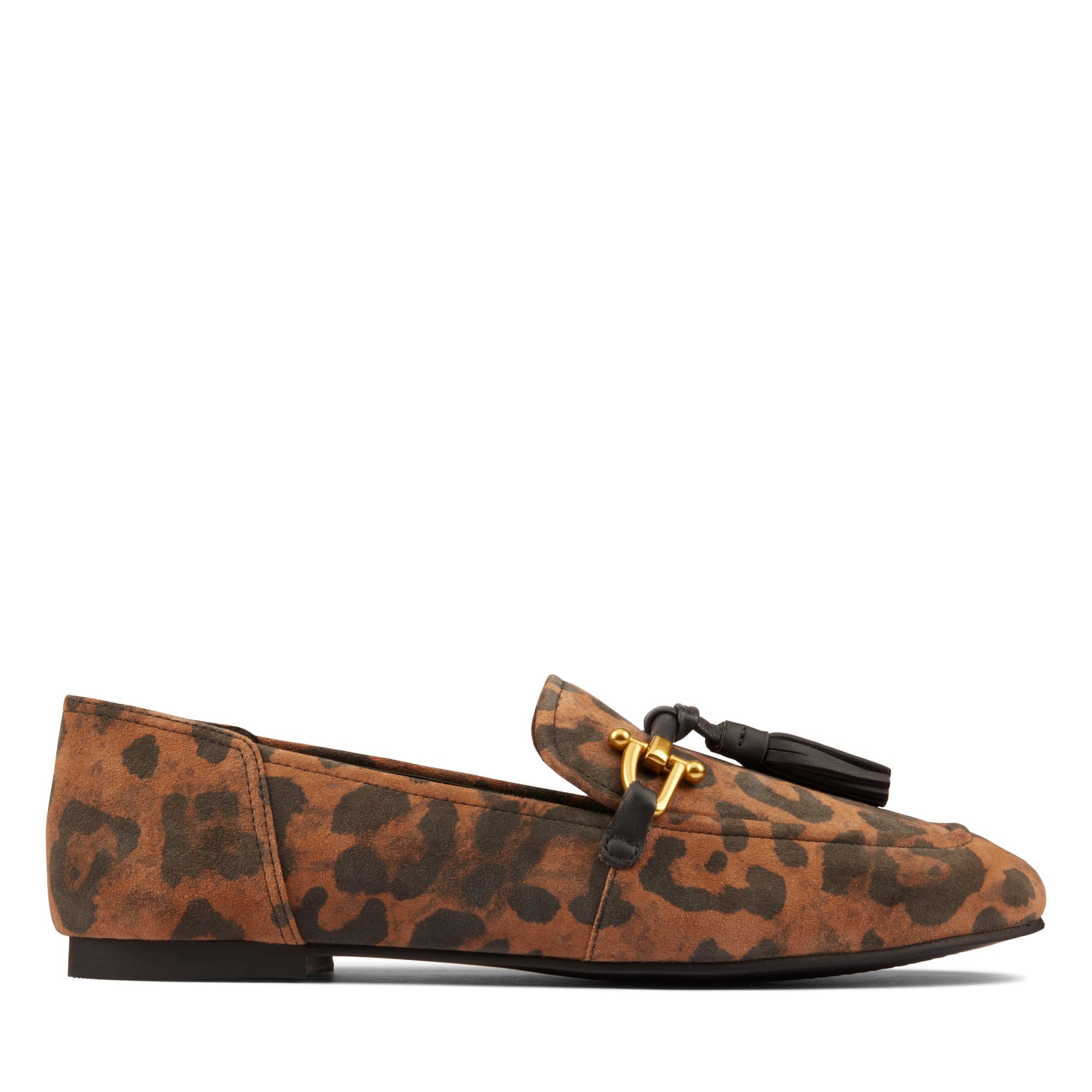 Women Pure 2 Tassel Leopard Suede