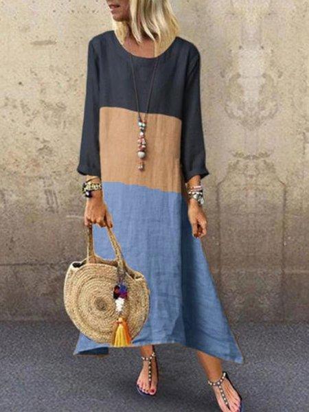 Crew Neck Long Sleeve Dresses