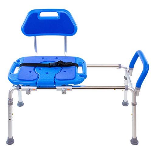 Transfer Bench and Shower Chair with Cut-Out SEAT. Adjustable Legs