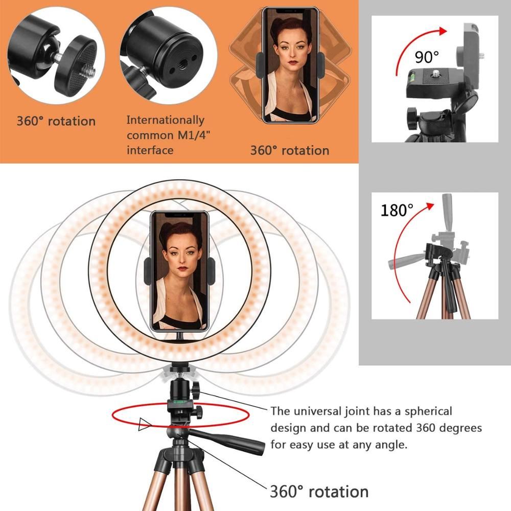 Ring Light With Tripod With Lamp Ring Led Selfie Ring Light 1.3m 130cm Tripod Photographic