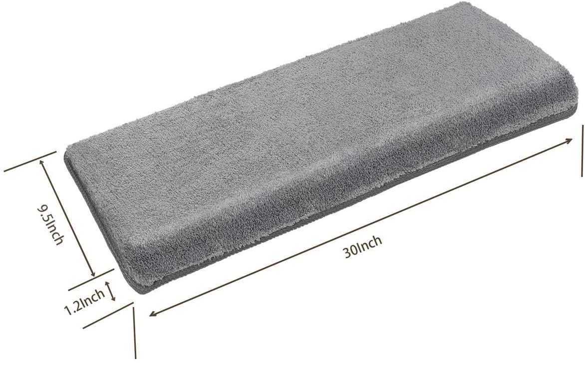 PURE ERA Bullnose Carpet Stair Treads Set of 14 Non-Slip Self Adhesive, 14 Pieces / Light Gray