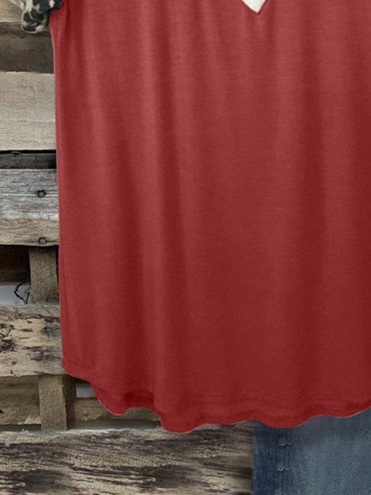 Wine Red Casual Short Sleeve Shirt & Top