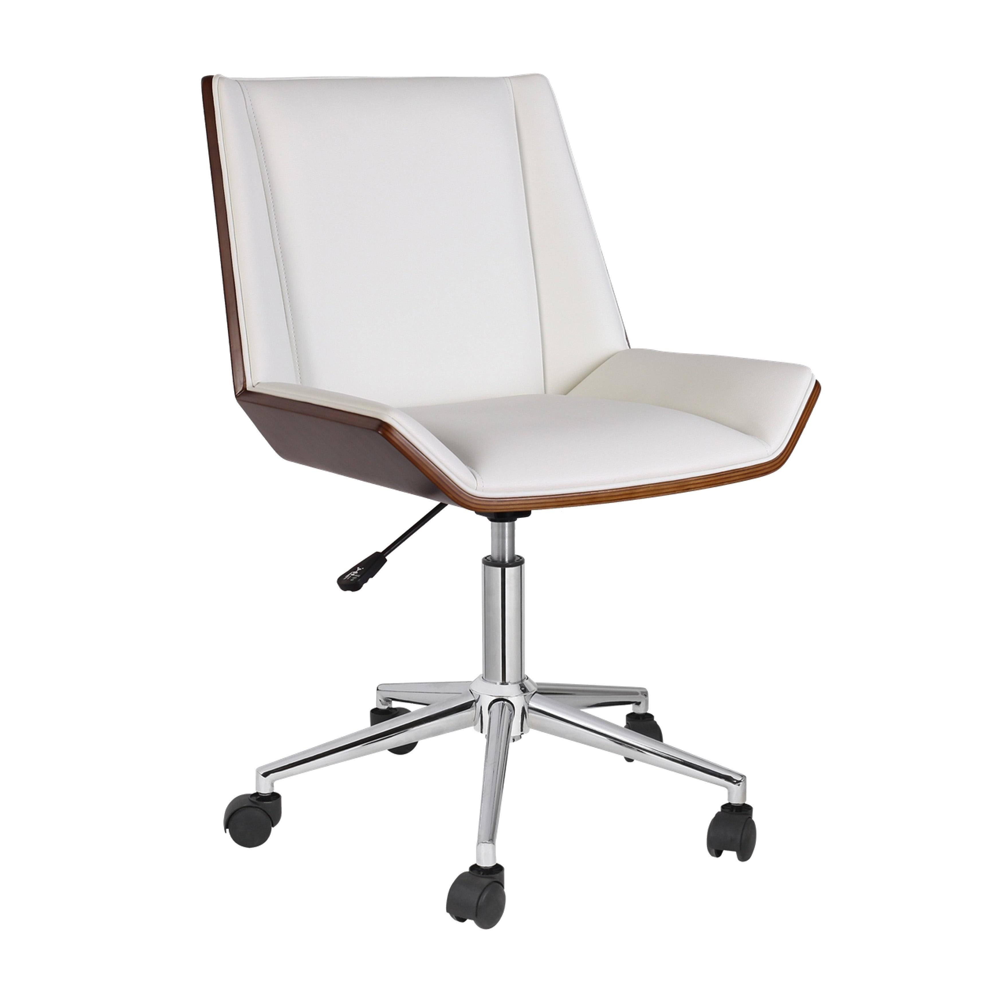 Porthos Home Office Chair with PVC Upholstery and Adjustable Height (White)