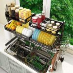 Dish Drying Rack (Expandable Height/Length) Snap-On Design 3 Tier Kitchen