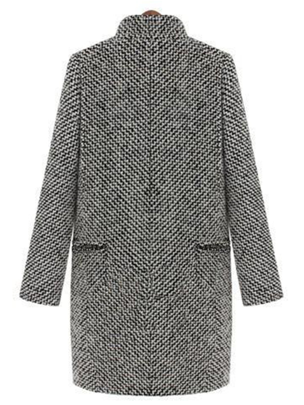 Houndstooth Coat Slim Thick Overcoat
