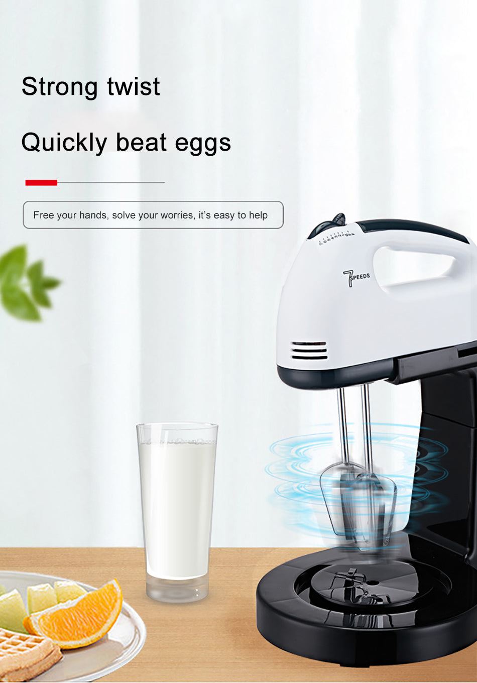 Electric Food Mixer 110-240V Stand Mixer 7-speed Detachable Kitchen Food Blender Cream Egg Whisk