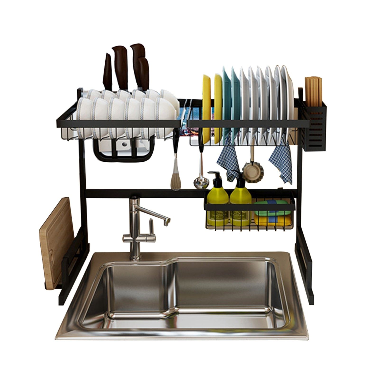 Over the Sink Stainless Steel Dish Rack Kitchen Dish Drainer