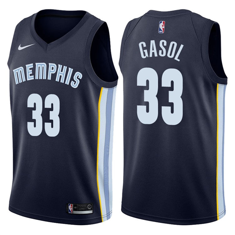 2017-18 Marc Gasol Grizzlies #33 Navy Jersey