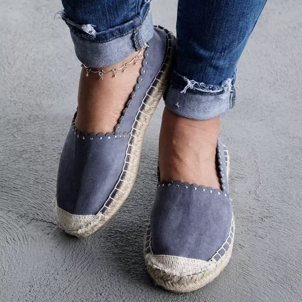 Plus Size Artificial Suede Flat Heel Daily Slip On Espadrilles Loafers