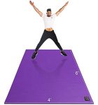 Gxmmat Large Exercise Mat 6��x4��x7mm, Thick Workout Mats for Home Gym Flooring, Extra Wide Non-Slip Durable Cardio Mat-  Purple Grey