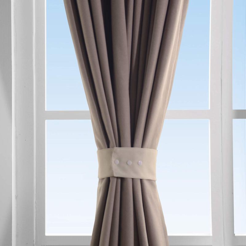 Set of 2 Curtain TieBack Holdback Each with Snap Polyester Blackout