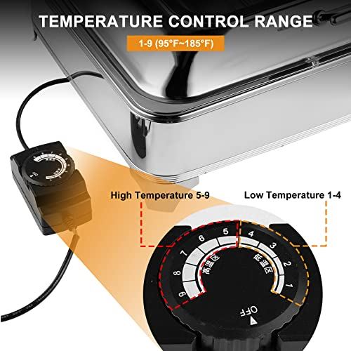 Dish Buffet Set 3 Pan 9.5 Quart Food Warmer Buffet Servers and Warmers