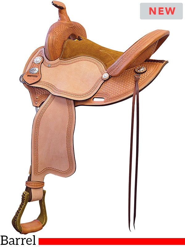 15  16  Fabtron Sunset Basket Tooled Barrel Saddle 7714