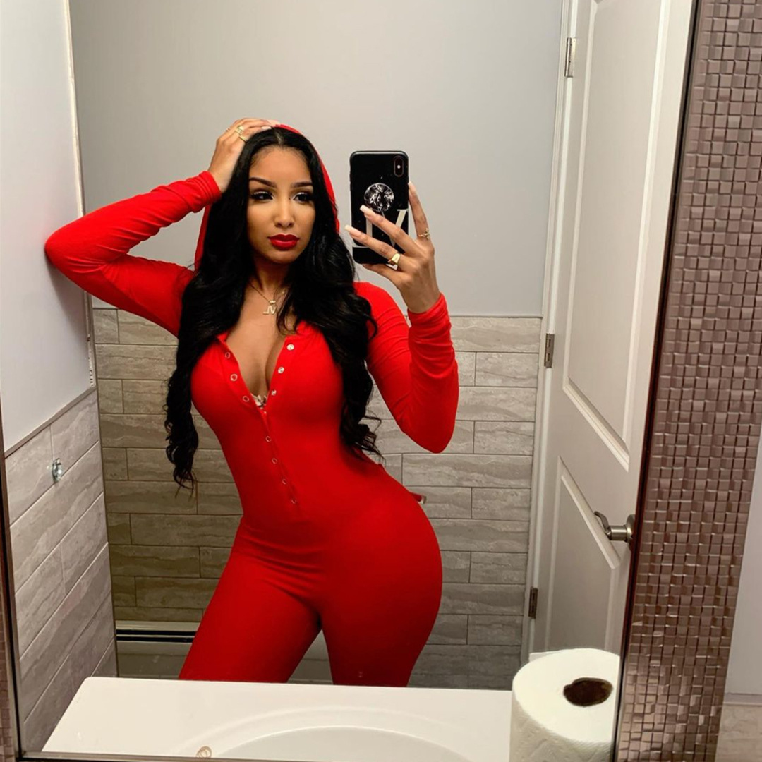 Spring and Autumn Style Hat Embroidered Home Wear Deep V Sexy Jumpsuit AT5219