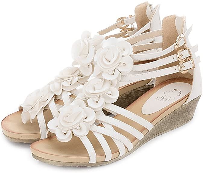 Women’s Summer T-Straps Buckle Design Fashion Wedge Heel Sandals