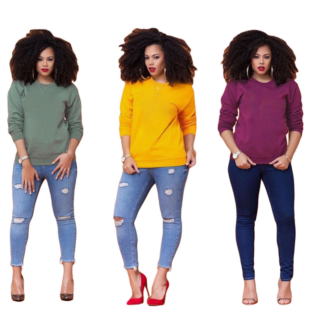 Autumn Round Neck Plain Shirt