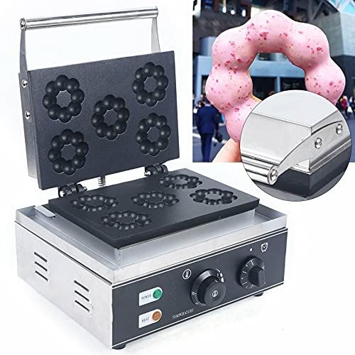5 pcs Electric Donut Maker Donut Machine, Non-Stick Belgian Waffle Maker Machine