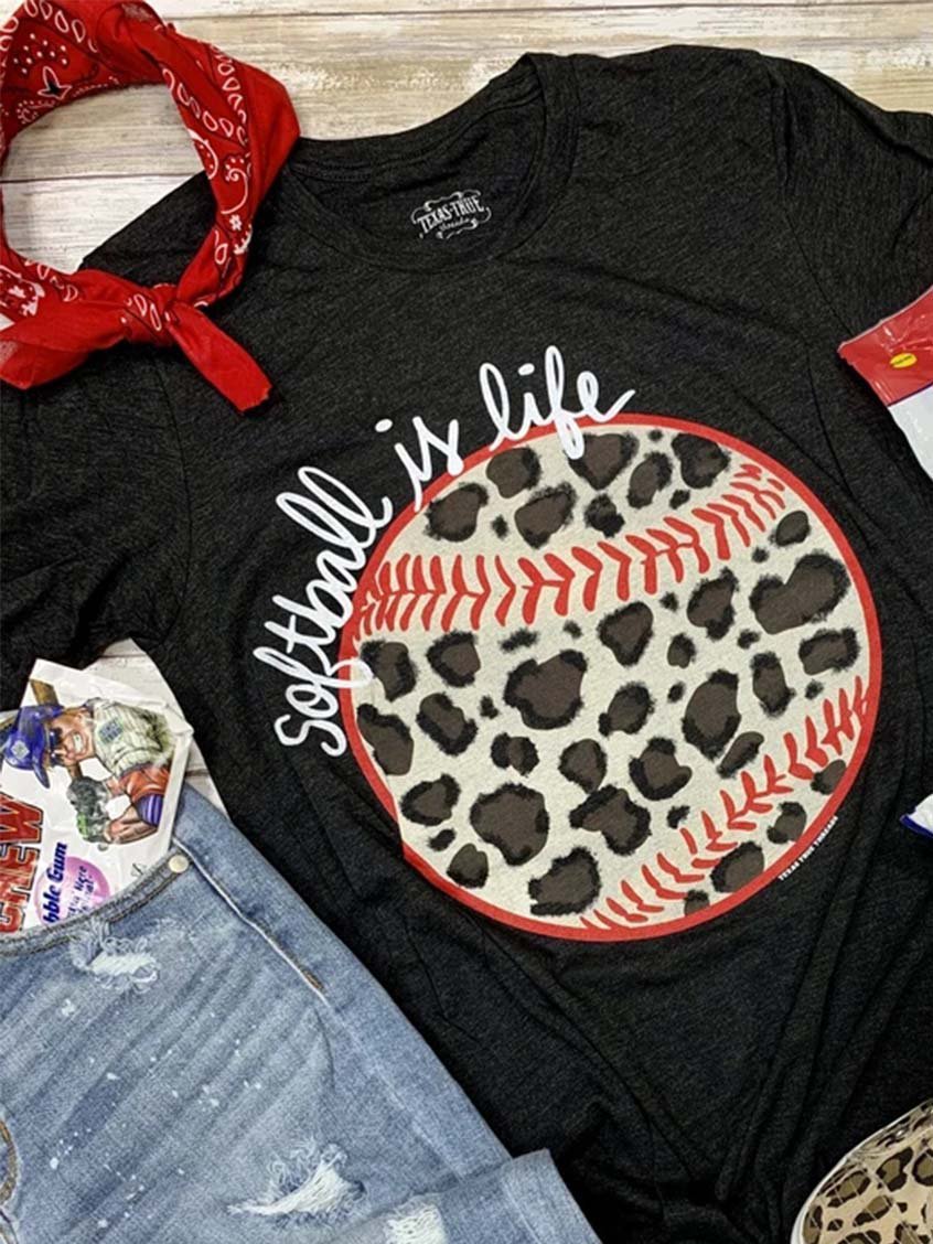 Vintage Crew Neck Short Sleeve Leopard Shirts & Tops