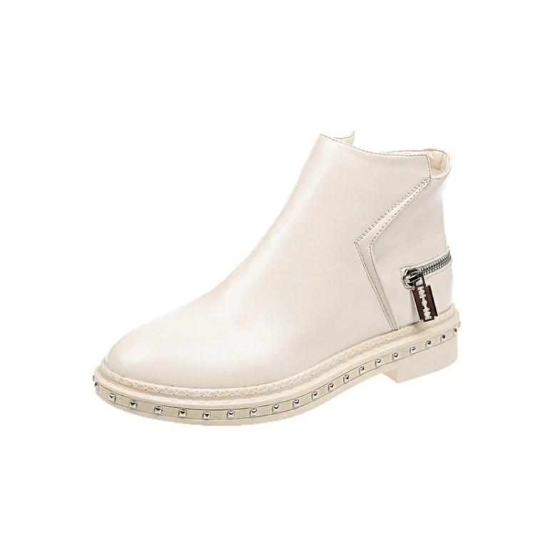 Winter Chunky Heel Pu Zipper Boots