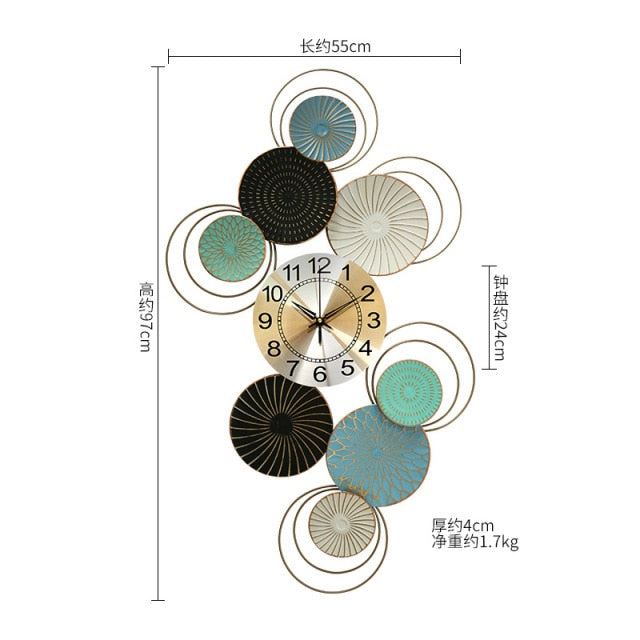 Light Luxury Fashion European Style Wall Clock Living Room Fashion Atmosphere Silent Clock Bedroom Wall Art Wall Clock