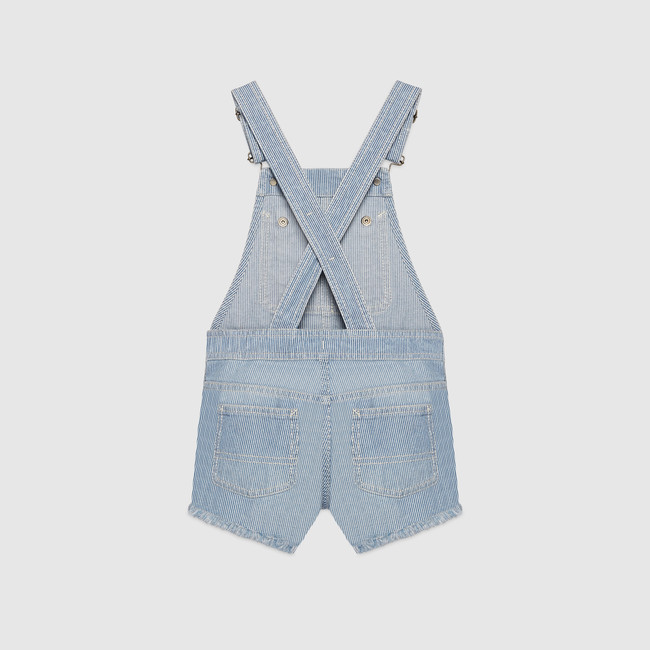 Children's embroidered denim overall