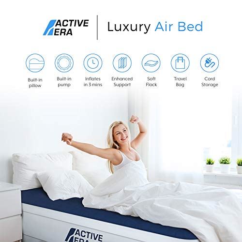 Active Era Luxury Queen Air Mattress w/ Built in Pump & Raised Pillow / Height 22���
