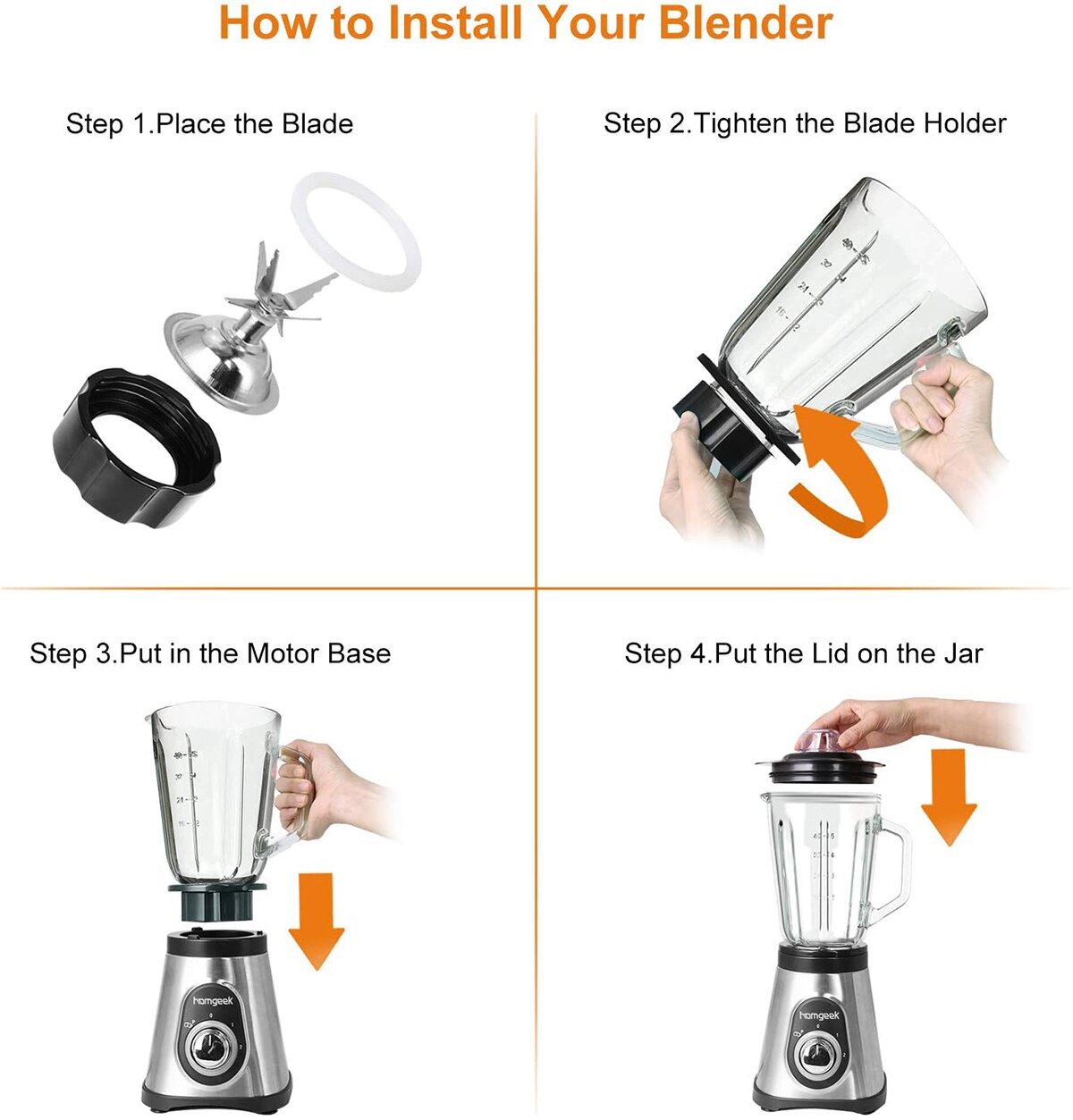 700W Blender Mixer Vegetable Juice Smoothie Baby Food Maker Crusher 1.5L