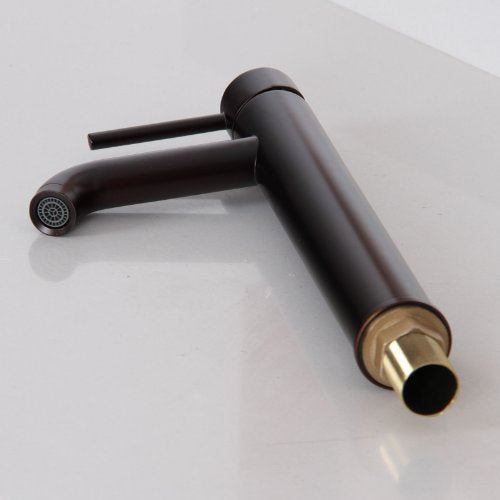 Dark Style Glass Vessel Sink & Oil Rubbed Bronze Single Lever Faucet Combo