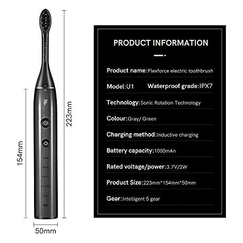 Brush Heads with Dupont Bristles, 1 Travel Case, 1 Dental Floss, 2 Minute Timer