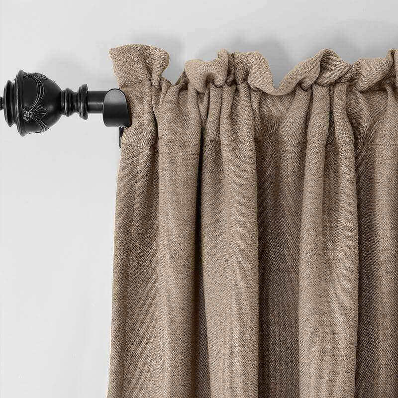 CUSTOM Olive Flax Luxury Textured Faux Linen Curtain