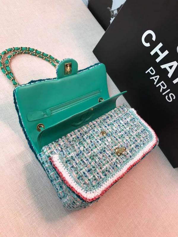 high quality handbag 119016 tweed flap bag 1112