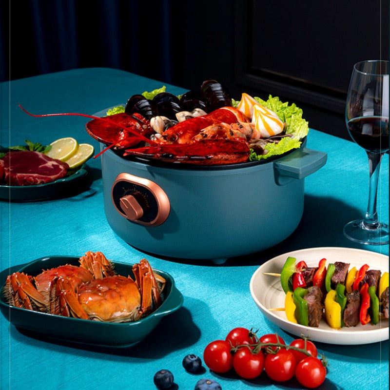 3L Electric Multicooker Mini Cooking Pot Skillet Frying Boiling Stewing Pot Hot Pot Noodles Breakfast Maker