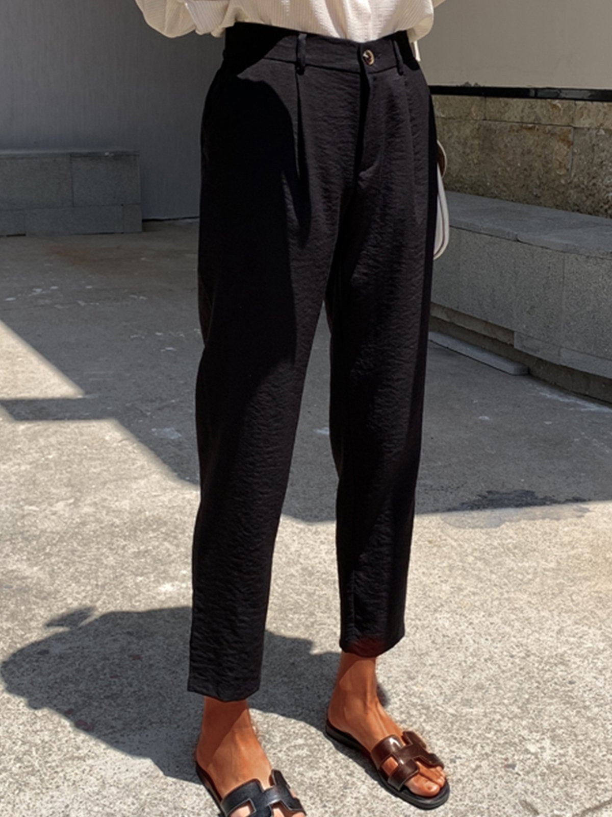 Plus Size Women Plain Casual Pants