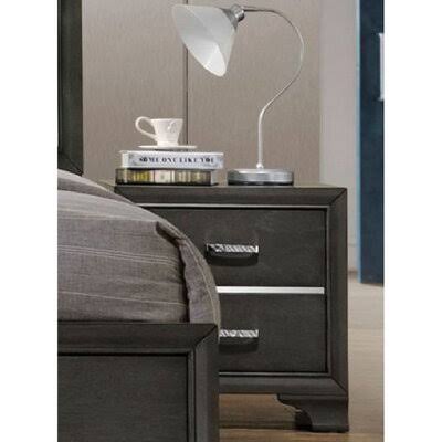 Prager 2 - Drawer Solid Wood Nightstand in Gray Rosdorf Park